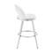 Armen Living Lottech Swivel Bar Stool in Brushed Stainless Steel with White Faux Leather 840254335424 - alternate 3